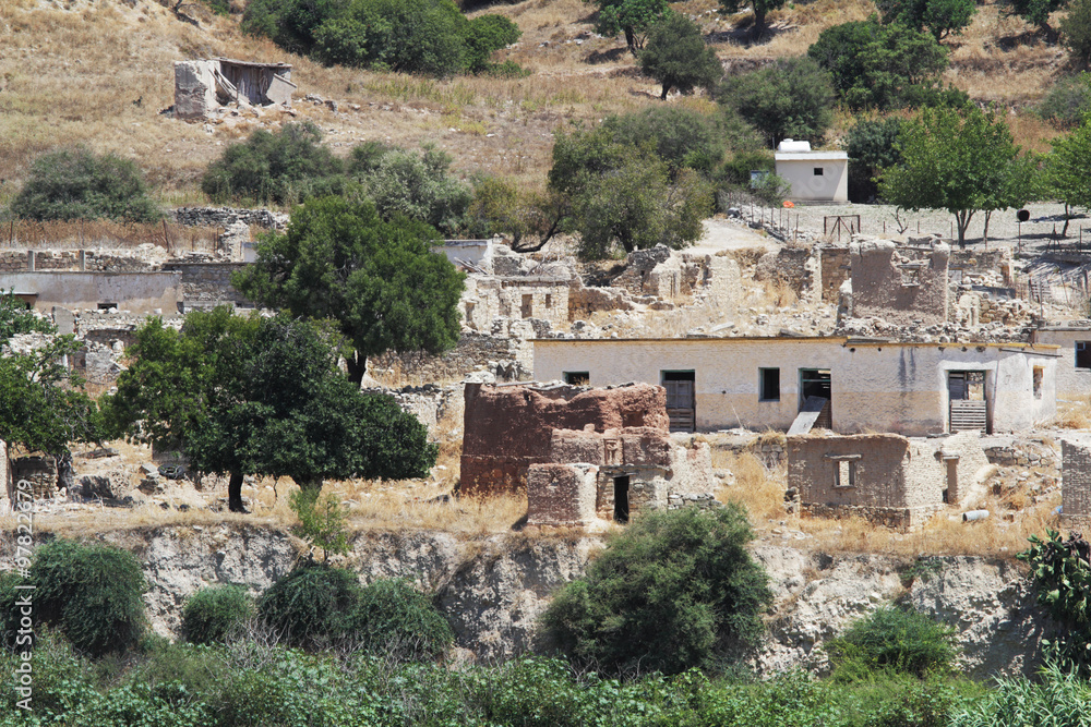 Fototapeta premium Souskiou abandoned village in Paphos District, Cyprus