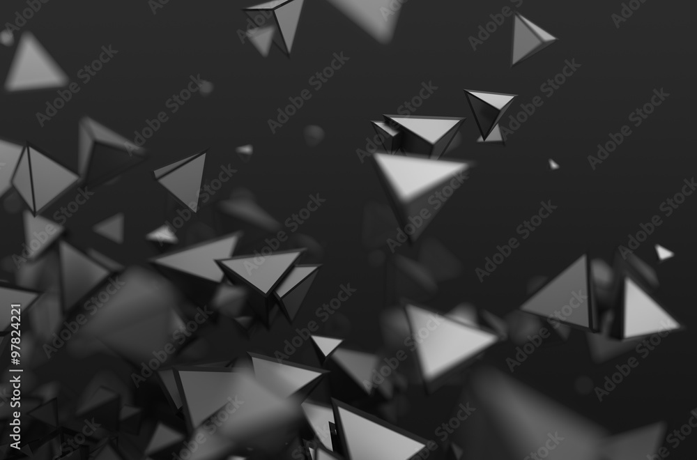 Fototapeta premium Abstract 3D Rendering of Flying Shapes.