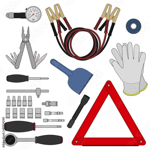 Emergency car kit. Color