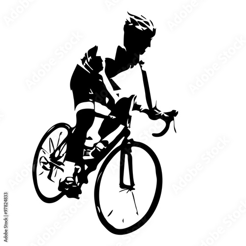 Cyclist silhouette. Bicycle racing