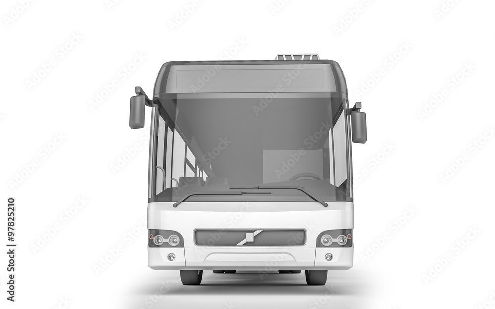 Bus mock up on white background, 3D illustration Bus mock up on white background, 3D illustration