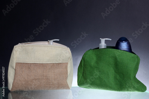 cosmetic bag from natural jute photo