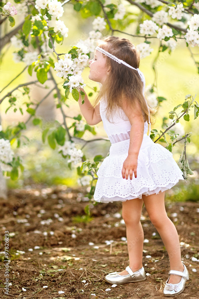 portrait of little girl outdoors in summer portrait of little girl outdoors in summer