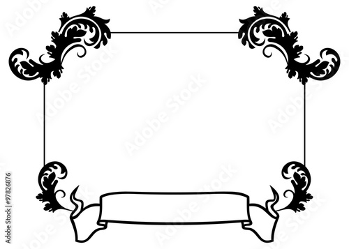 Ornamental black and white frame