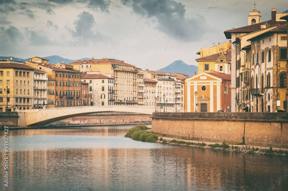 River Arno in Pisa, Italy.