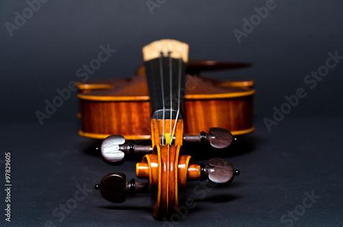 violin on black background