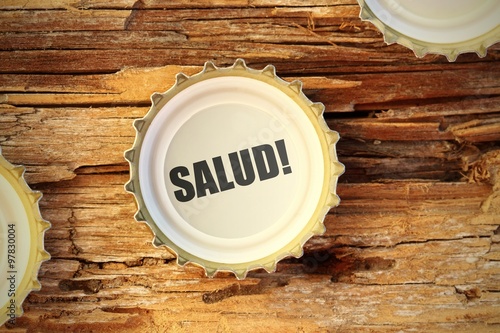 Billede på lærred kronkorken ti salud! I