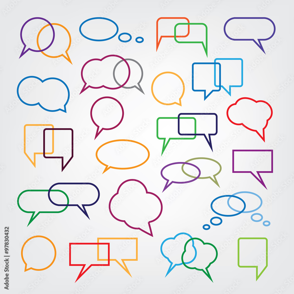 Collection of Blank Empty Colorful Speech And Thought Bubble Vector Designs Collection of Blank Empty Colorful Speech And Thought Bubble Vector Designs