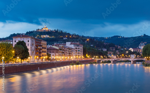 Colorful panoramic view of Verona