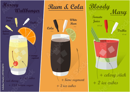 Cocktail Recipes, Vector