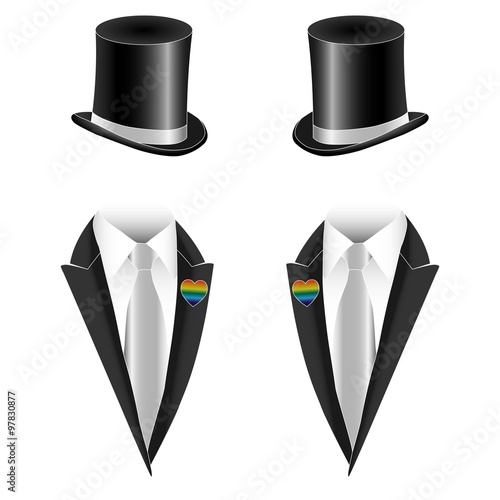 Vector illustration of gay couple wedding