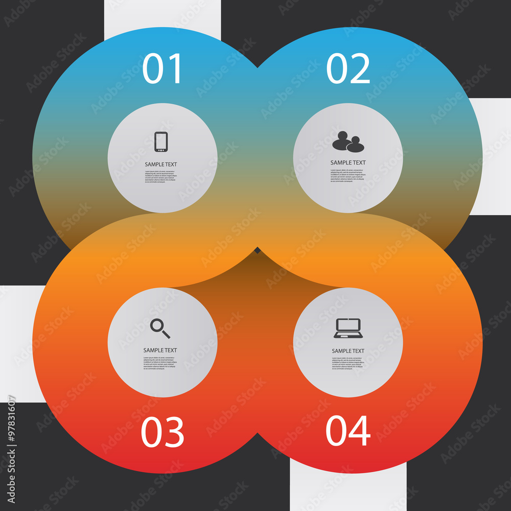 Infographics Cover Template - Round Banner Design with Icons Infographics Cover Template - Round Banner Design with Icons