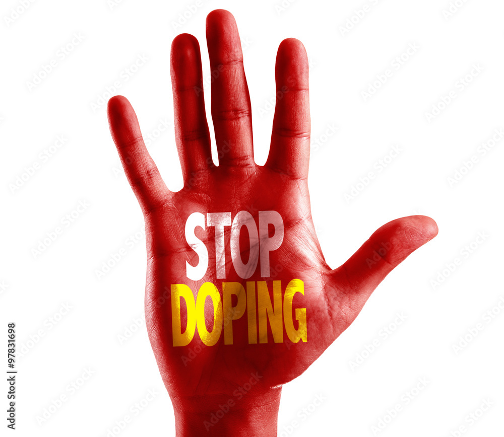 Stop Doping written on hand isolated on white background Stop Doping written on hand isolated on white background