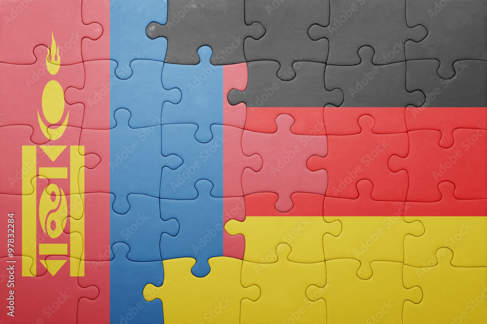 puzzle with the national flag of germany and mongolia puzzle with the national flag of germany and mongolia