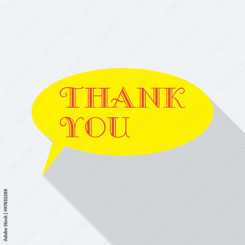 Thank You, speech bubble flat design with shadow icon. In trendy color pallet. Thank You, speech bubble flat design with shadow icon. In trendy color pallet.