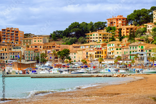 Resort town Port Soller, Mediterranean Sea, Mallorca, Spain