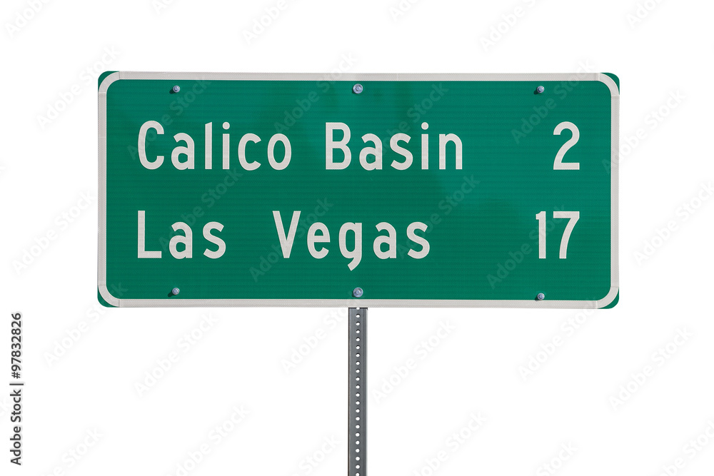 Las Vegas Highway Sign Isolated