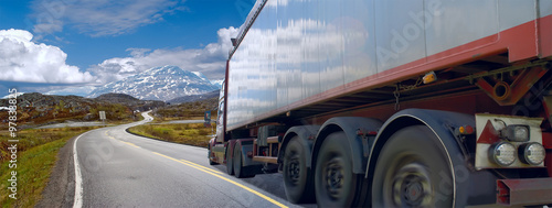 Motion of the semi-truck on mountain road