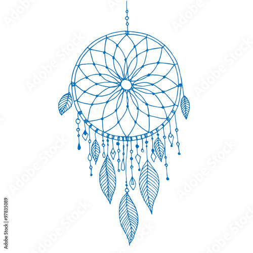 Dream catcher, vector hand drawn illustration