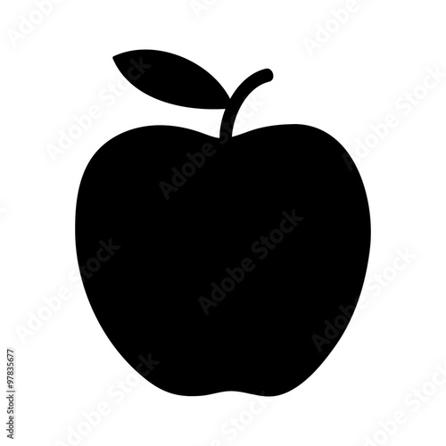 Delicious apple flat icon for apps and websites