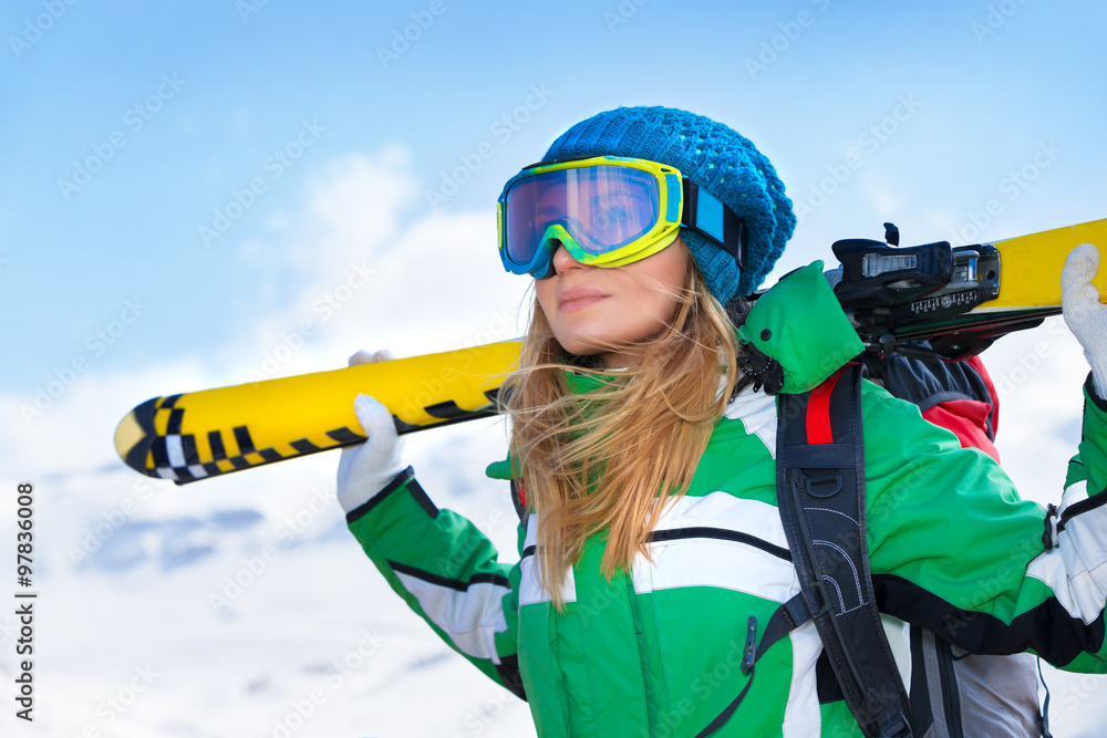 Skier girl portrait