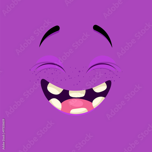 Cartoon face with a laughing expression