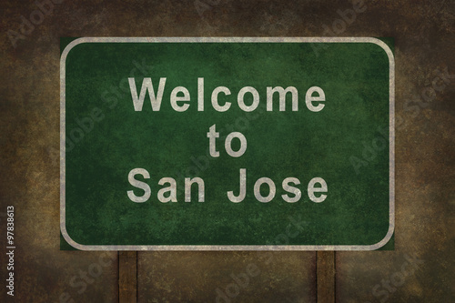 Welcome to San Jose, roadside sign illustration