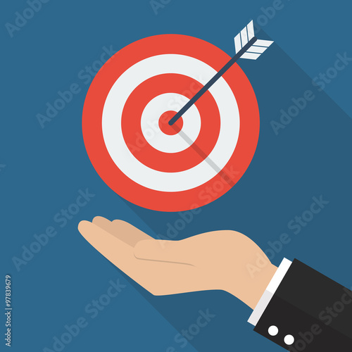 Hand with target and arrow