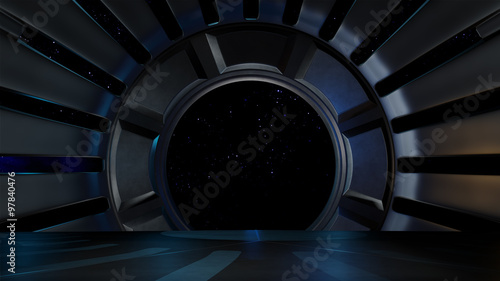 Space environment, ready for comp of your characters. 3d rendering photo