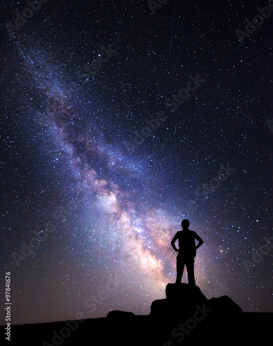 Milky Way. Night sky and si...