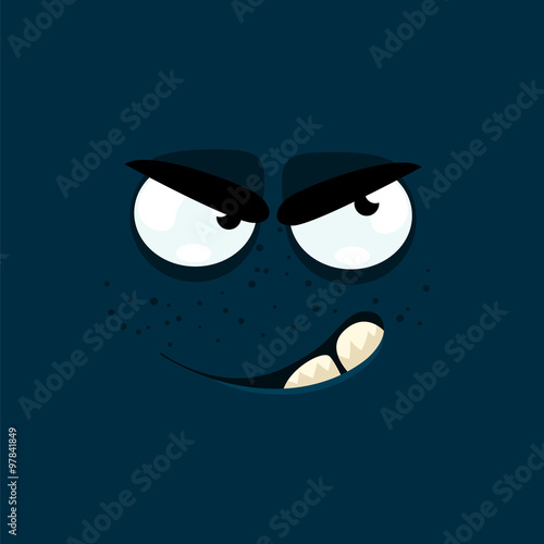Cartoon face with a cunning expression