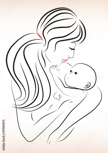 Woman holding newborn baby