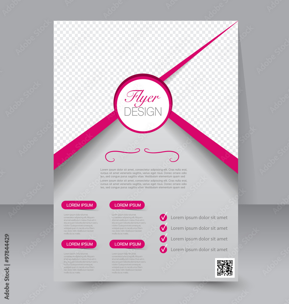 Flyer template. Business brochure. Editable A4 poster for design, education, presentation, website, magazine cover. Pink color. Flyer template. Business brochure. Editable A4 poster for design, education, presentation, website, magazine cover. Pink color.