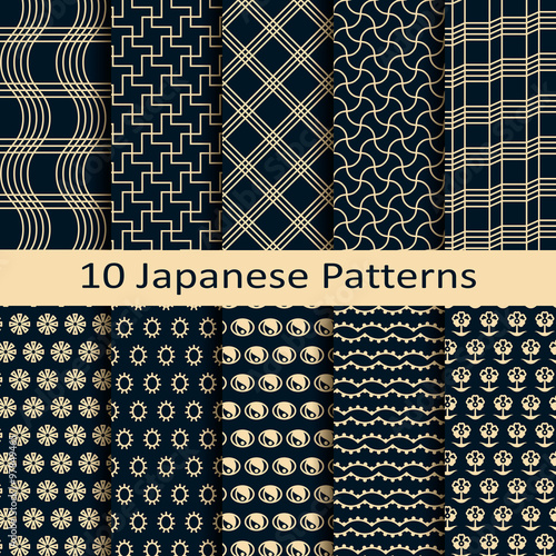 set of ten japanese patterns photo