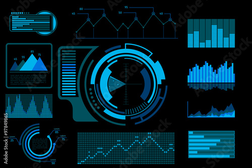 Futuristic blue vector touch user interface