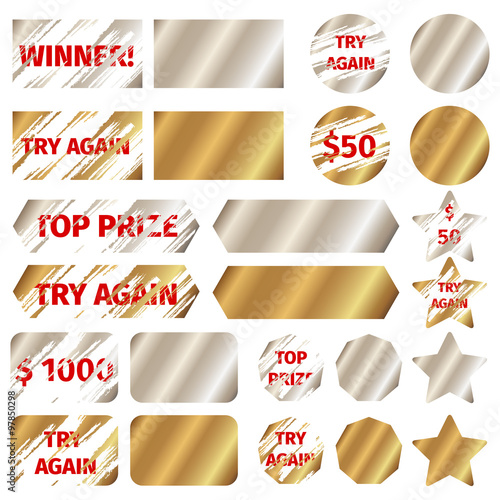 Scratch card vector elements