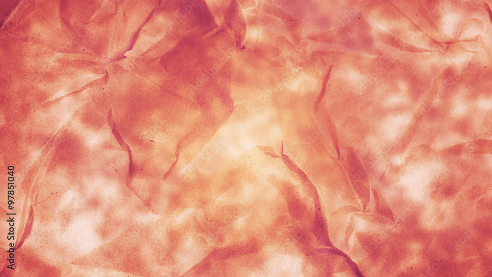 Light red high detailed abstract crumpled paper for background or wallpaper