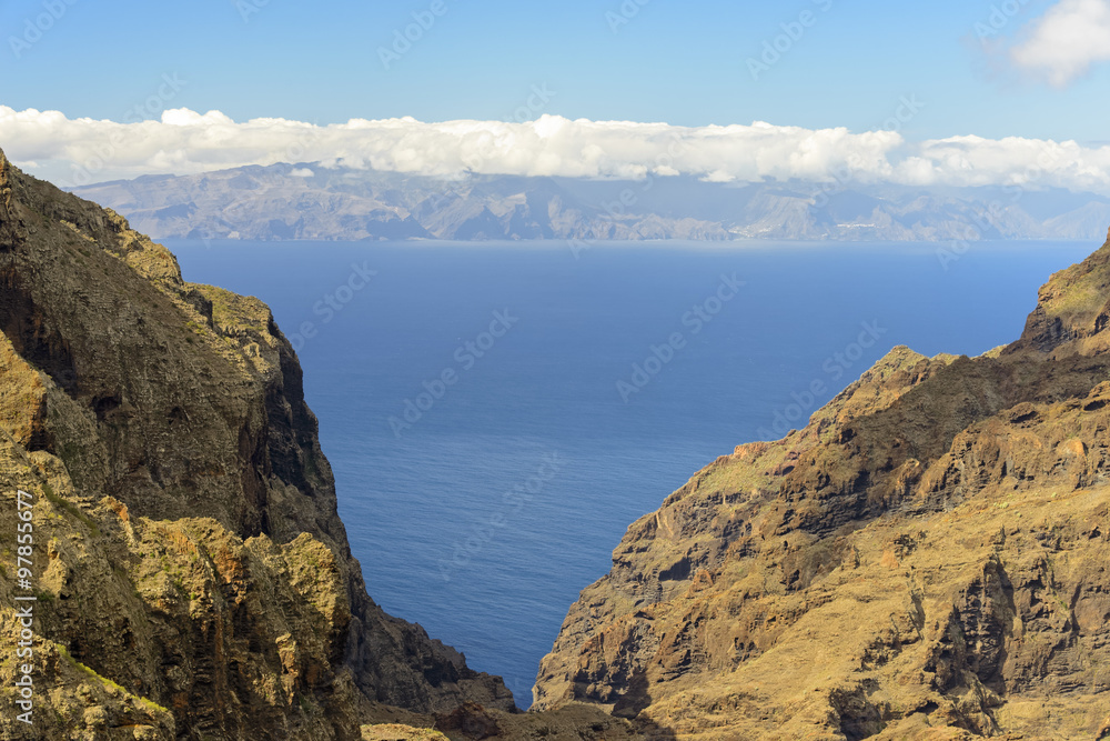 Blick vom Teno Gebirge auf Gomera