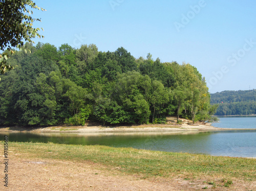 small bay on the Terlicko dam in summer photo