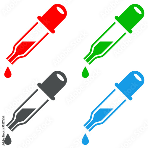 Icono plano cuentagotas en varios colores #1