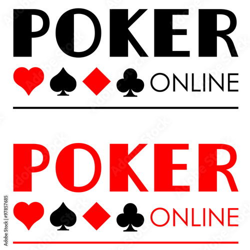 Icono plano POKER ONLINE en varios colores #1
