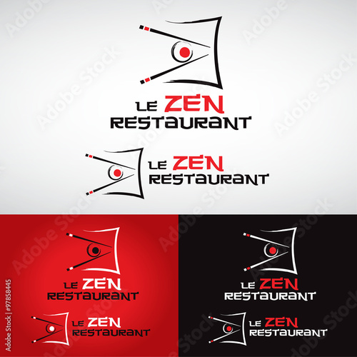 logo restaurant asiatique chinois japonais thaï wok