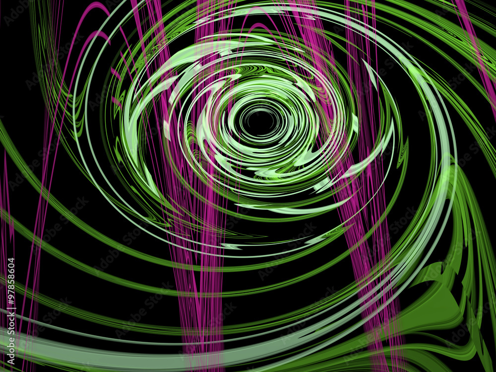 Obraz premium Abstract digitally generated image green curls