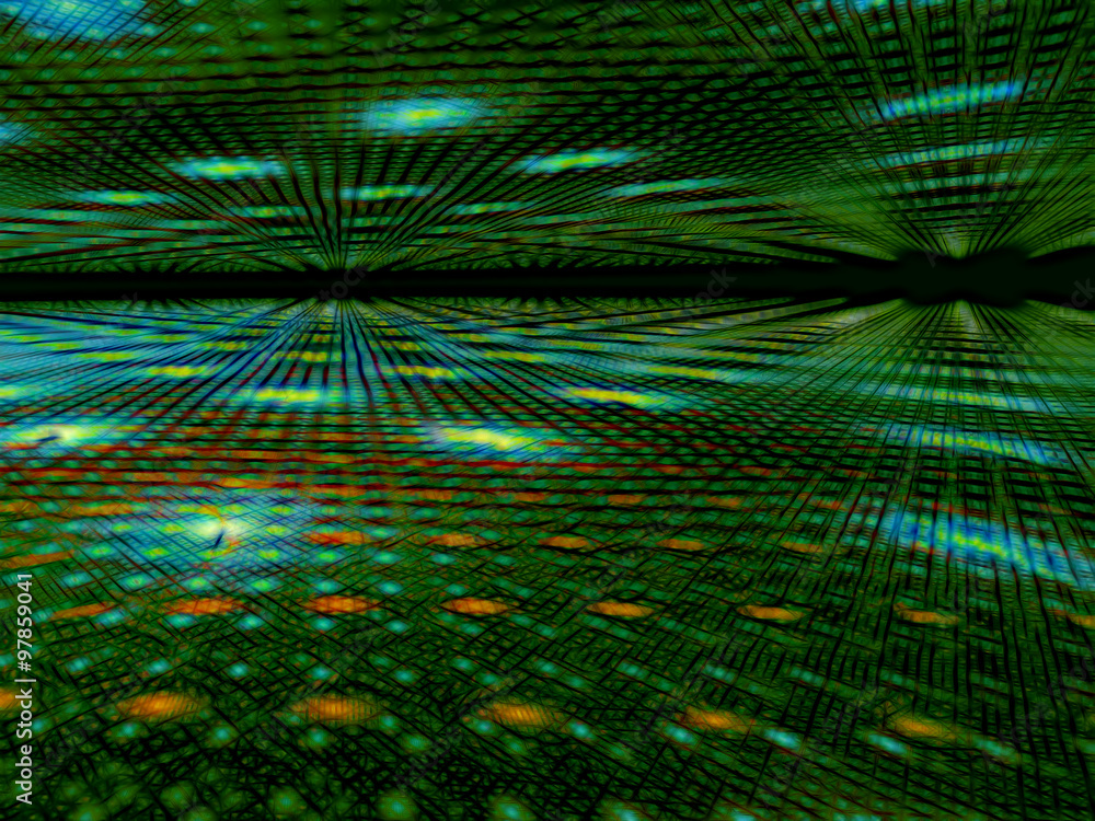 Obraz premium Abstract digitally generated green image dance-hall