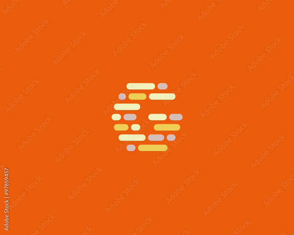 Abstract letter G logo.  Dynamic code vector unusual font. 