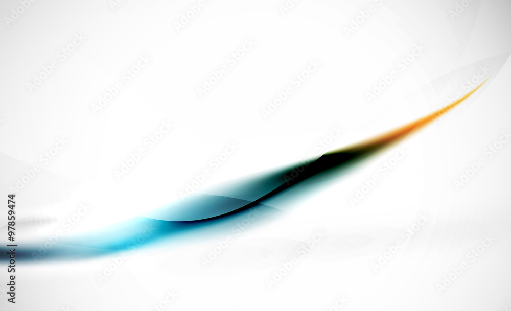 Obraz premium Wave blue and yellow color abstract background. Business hi-tech presentation template or advertising layout