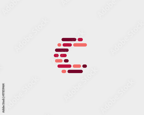 Abstract letter C logo.  Dynamic code vector unusual font. 