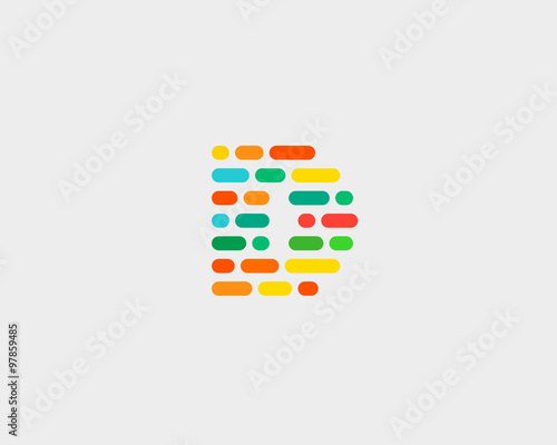 Abstract letter D logo.  Dynamic code vector unusual font. 