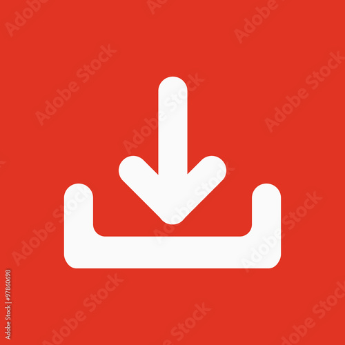 The download icon. Load symbol. Flat