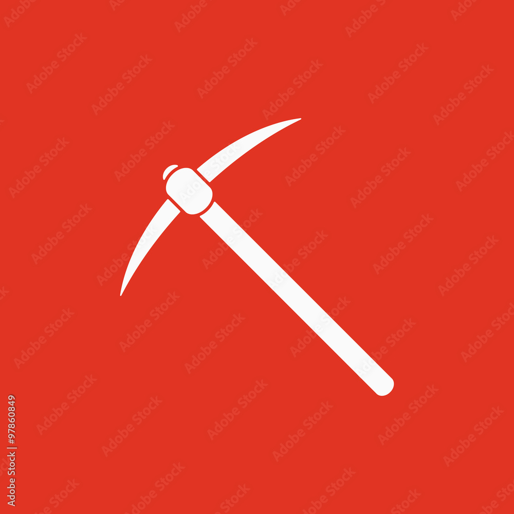The pick icon. Pickax symbol. Flat The pick icon. Pickax symbol. Flat
